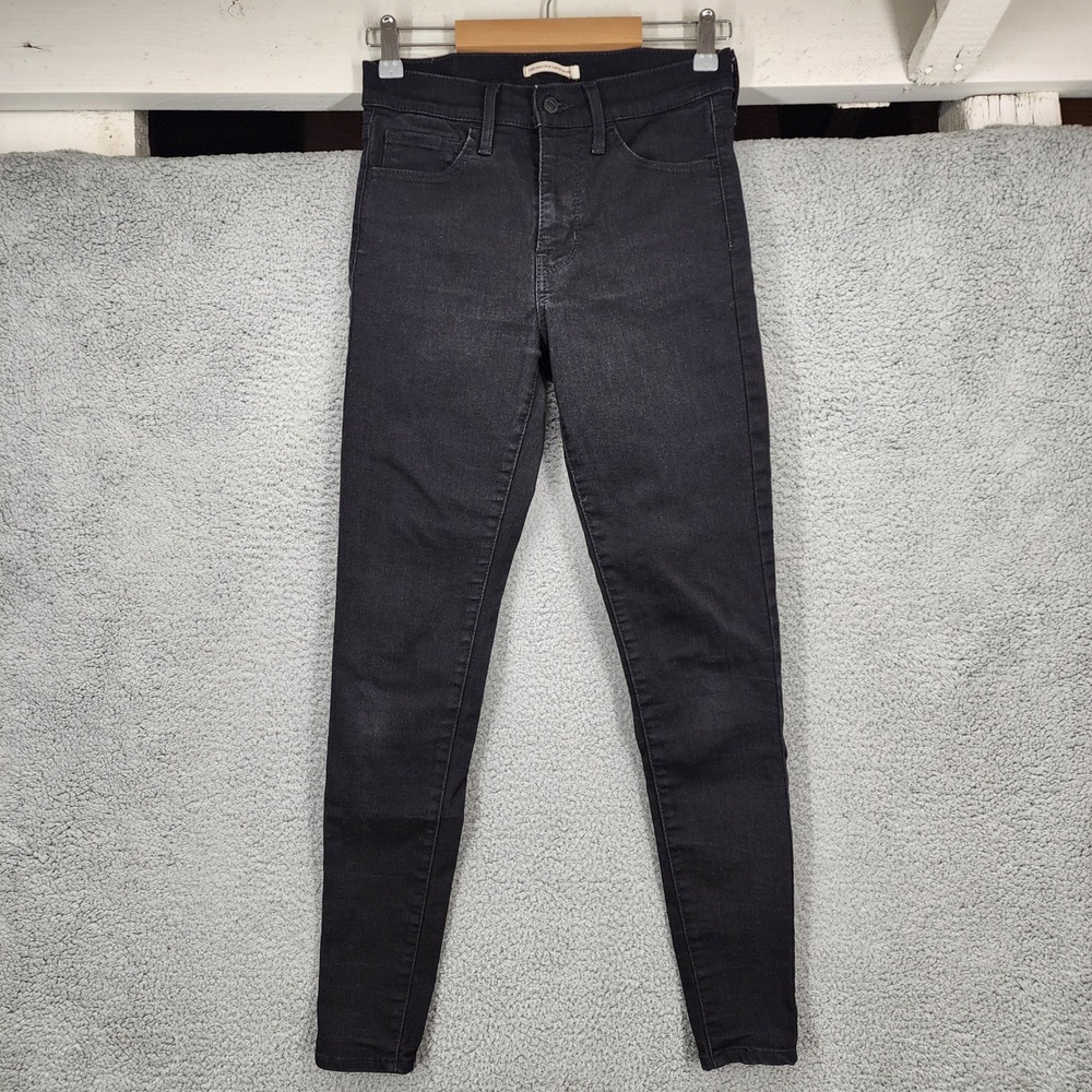 Levis 720 High Rise Super Skinny Jeans Womens 27 Black‎ Denim Pants Solid